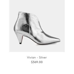 NEW ivylee Copenhagen Women’s EU 36/ US 5.5 Vivian Silver Metallic Ankle Boot